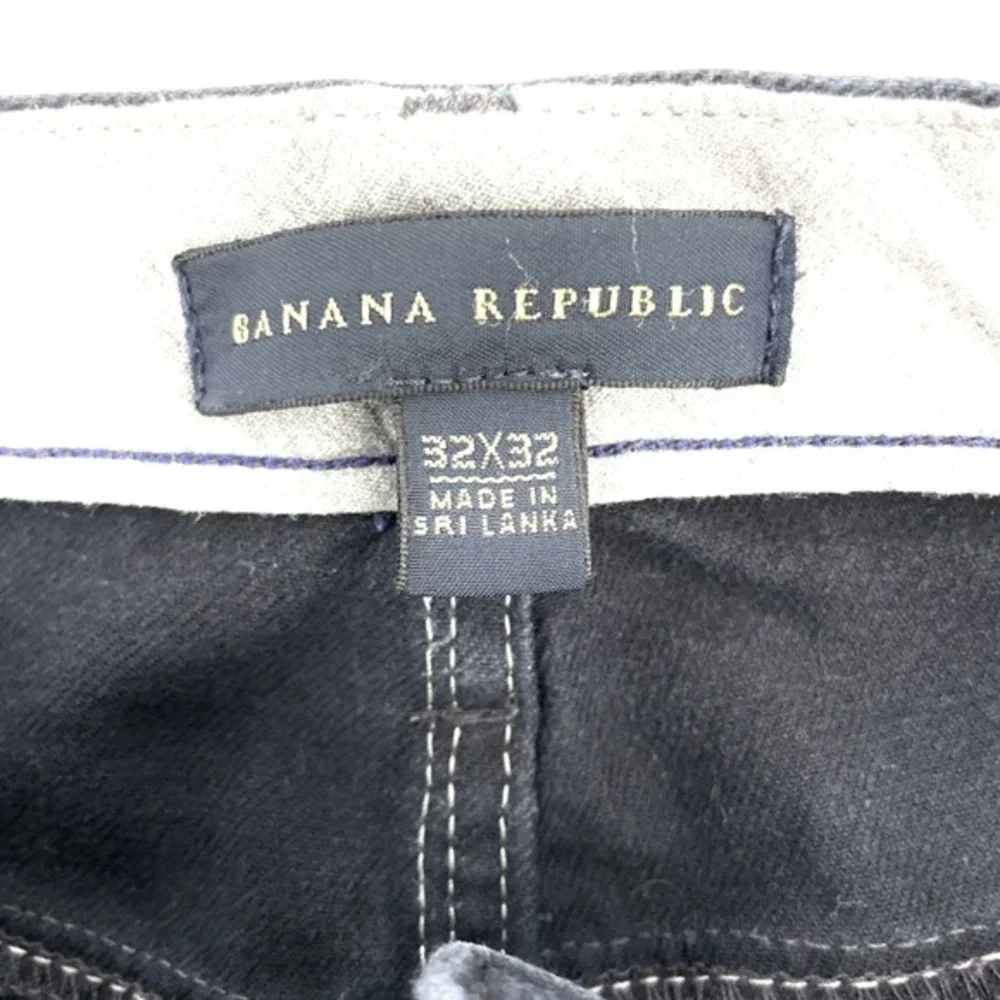 Banana Republic‎ Chino Pants Mens 32x32 Charcoal Gray Cotton Straight Fit Casual